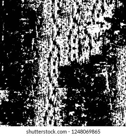 Grunge overlay layer. Abstract black and white vector background. Monochrome vintage surface with dirty pattern in cracks, spots, dots. Old painted wall in dark horror style design