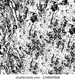 Grunge overlay layer. Abstract black and white vector background. Monochrome vintage surface with dirty pattern in cracks, spots, dots. Old painted wall in dark horror style design