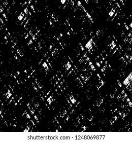 Grunge overlay layer. Abstract black and white vector background. Monochrome vintage surface with dirty pattern in cracks, spots, dots. Old painted wall in dark horror style design