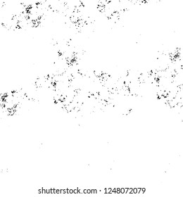 Grunge overlay layer. Abstract black and white vector background. Monochrome vintage surface with dirty pattern in cracks, spots, dots. Old painted wall in dark horror style design