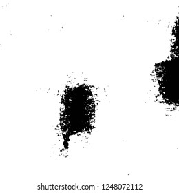Grunge overlay layer. Abstract black and white vector background. Monochrome vintage surface with dirty pattern in cracks, spots, dots. Old painted wall in dark horror style design
