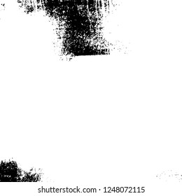 Grunge overlay layer. Abstract black and white vector background. Monochrome vintage surface with dirty pattern in cracks, spots, dots. Old painted wall in dark horror style design