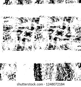 Grunge overlay layer. Abstract black and white vector background. Monochrome vintage surface with dirty pattern in cracks, spots, dots. Old painted wall in dark horror style design