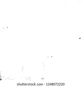 Grunge overlay layer. Abstract black and white vector background. Monochrome vintage surface with dirty pattern in cracks, spots, dots. Old painted wall in dark horror style design
