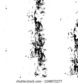 Grunge overlay layer. Abstract black and white vector background. Monochrome vintage surface with dirty pattern in cracks, spots, dots. Old painted wall in dark horror style design