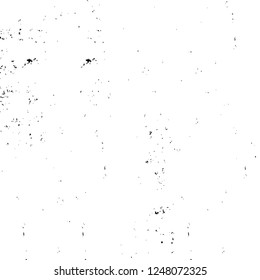 Grunge overlay layer. Abstract black and white vector background. Monochrome vintage surface with dirty pattern in cracks, spots, dots. Old painted wall in dark horror style design