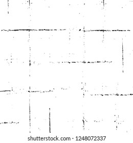Grunge overlay layer. Abstract black and white vector background. Monochrome vintage surface with dirty pattern in cracks, spots, dots. Old painted wall in dark horror style design