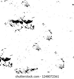 Grunge overlay layer. Abstract black and white vector background. Monochrome vintage surface with dirty pattern in cracks, spots, dots. Old painted wall in dark horror style design