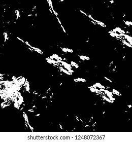 Grunge overlay layer. Abstract black and white vector background. Monochrome vintage surface with dirty pattern in cracks, spots, dots. Old painted wall in dark horror style design