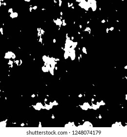 Grunge overlay layer. Abstract black and white vector background. Monochrome vintage surface with dirty pattern in cracks, spots, dots. Old painted wall in dark horror style design