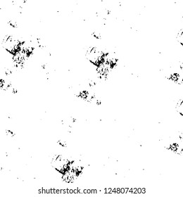 Grunge overlay layer. Abstract black and white vector background. Monochrome vintage surface with dirty pattern in cracks, spots, dots. Old painted wall in dark horror style design