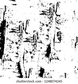 Grunge overlay layer. Abstract black and white vector background. Monochrome vintage surface with dirty pattern in cracks, spots, dots. Old painted wall in dark horror style design