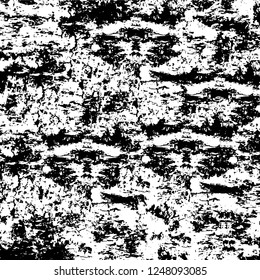Grunge overlay layer. Abstract black and white vector background. Monochrome vintage surface with dirty pattern in cracks, spots, dots. Old painted wall in dark horror style design