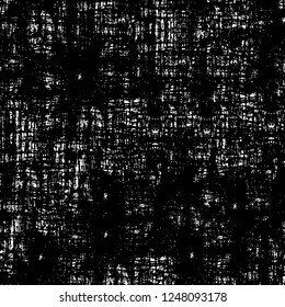 Grunge overlay layer. Abstract black and white vector background. Monochrome vintage surface with dirty pattern in cracks, spots, dots. Old painted wall in dark horror style design