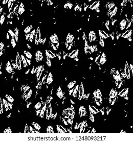 Grunge overlay layer. Abstract black and white vector background. Monochrome vintage surface with dirty pattern in cracks, spots, dots. Old painted wall in dark horror style design