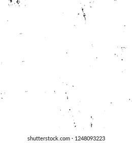 Grunge overlay layer. Abstract black and white vector background. Monochrome vintage surface with dirty pattern in cracks, spots, dots. Old painted wall in dark horror style design