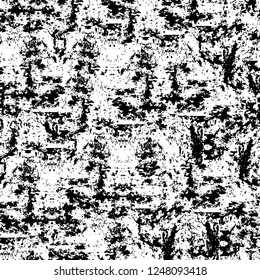 Grunge overlay layer. Abstract black and white vector background. Monochrome vintage surface with dirty pattern in cracks, spots, dots. Old painted wall in dark horror style design