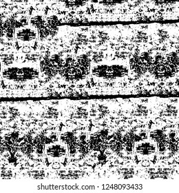 Grunge overlay layer. Abstract black and white vector background. Monochrome vintage surface with dirty pattern in cracks, spots, dots. Old painted wall in dark horror style design