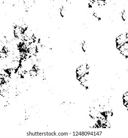 Grunge overlay layer. Abstract black and white vector background. Monochrome vintage surface with dirty pattern in cracks, spots, dots. Old painted wall in dark horror style design