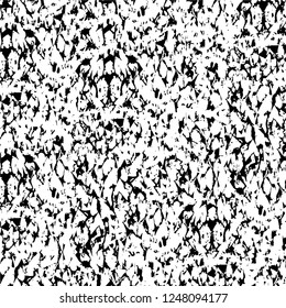 Grunge overlay layer. Abstract black and white vector background. Monochrome vintage surface with dirty pattern in cracks, spots, dots. Old painted wall in dark horror style design