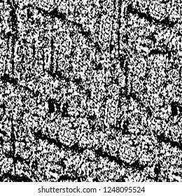 Grunge overlay layer. Abstract black and white vector background. Monochrome vintage surface with dirty pattern in cracks, spots, dots. Old painted wall in dark horror style design