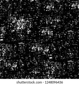 Grunge overlay layer. Abstract black and white vector background. Monochrome vintage surface with dirty pattern in cracks, spots, dots. Old painted wall in dark horror style design