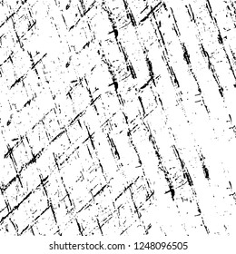 Grunge overlay layer. Abstract black and white vector background. Monochrome vintage surface with dirty pattern in cracks, spots, dots. Old painted wall in dark horror style design