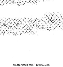 Grunge overlay layer. Abstract black and white vector background. Monochrome vintage surface with dirty pattern in cracks, spots, dots. Old painted wall in dark horror style design