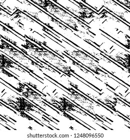 Grunge overlay layer. Abstract black and white vector background. Monochrome vintage surface with dirty pattern in cracks, spots, dots. Old painted wall in dark horror style design
