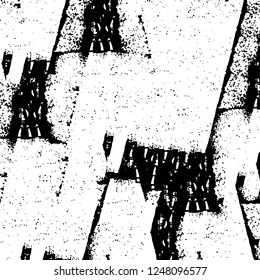 Grunge overlay layer. Abstract black and white vector background. Monochrome vintage surface with dirty pattern in cracks, spots, dots. Old painted wall in dark horror style design