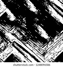 Grunge overlay layer. Abstract black and white vector background. Monochrome vintage surface with dirty pattern in cracks, spots, dots. Old painted wall in dark horror style design