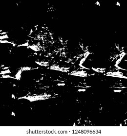 Grunge overlay layer. Abstract black and white vector background. Monochrome vintage surface with dirty pattern in cracks, spots, dots. Old painted wall in dark horror style design