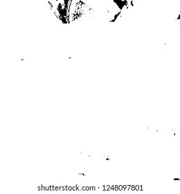 Grunge overlay layer. Abstract black and white vector background. Monochrome vintage surface with dirty pattern in cracks, spots, dots. Old painted wall in dark horror style design