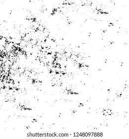 Grunge overlay layer. Abstract black and white vector background. Monochrome vintage surface with dirty pattern in cracks, spots, dots. Old painted wall in dark horror style design