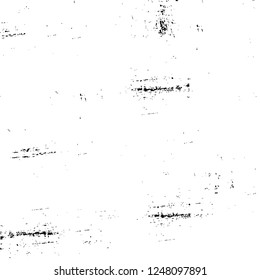 Grunge overlay layer. Abstract black and white vector background. Monochrome vintage surface with dirty pattern in cracks, spots, dots. Old painted wall in dark horror style design