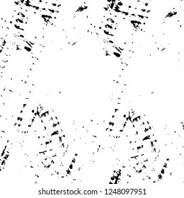 Grunge overlay layer. Abstract black and white vector background. Monochrome vintage surface with dirty pattern in cracks, spots, dots. Old painted wall in dark horror style design