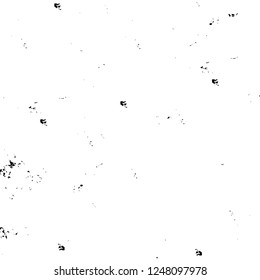 Grunge overlay layer. Abstract black and white vector background. Monochrome vintage surface with dirty pattern in cracks, spots, dots. Old painted wall in dark horror style design