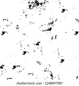 Grunge overlay layer. Abstract black and white vector background. Monochrome vintage surface with dirty pattern in cracks, spots, dots. Old painted wall in dark horror style design