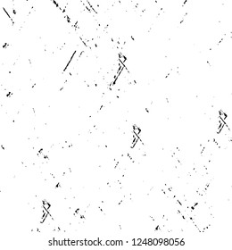 Grunge overlay layer. Abstract black and white vector background. Monochrome vintage surface with dirty pattern in cracks, spots, dots. Old painted wall in dark horror style design