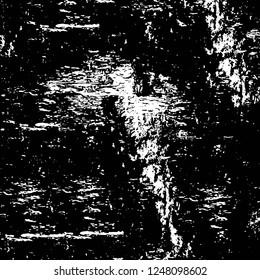 Grunge overlay layer. Abstract black and white vector background. Monochrome vintage surface with dirty pattern in cracks, spots, dots. Old painted wall in dark horror style design