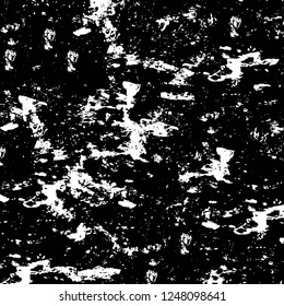 Grunge overlay layer. Abstract black and white vector background. Monochrome vintage surface with dirty pattern in cracks, spots, dots. Old painted wall in dark horror style design