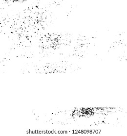 Grunge overlay layer. Abstract black and white vector background. Monochrome vintage surface with dirty pattern in cracks, spots, dots. Old painted wall in dark horror style design