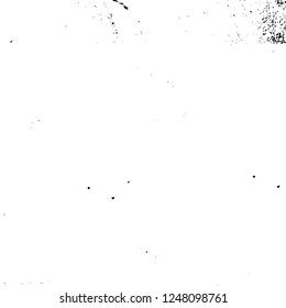 Grunge overlay layer. Abstract black and white vector background. Monochrome vintage surface with dirty pattern in cracks, spots, dots. Old painted wall in dark horror style design