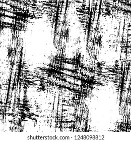 Grunge overlay layer. Abstract black and white vector background. Monochrome vintage surface with dirty pattern in cracks, spots, dots. Old painted wall in dark horror style design