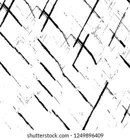 Grunge overlay layer. Abstract black and white vector background. Monochrome vintage surface with dirty pattern in cracks, spots, dots. Old painted wall in dark horror style design