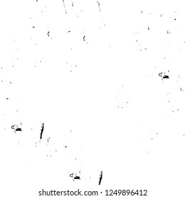 Grunge overlay layer. Abstract black and white vector background. Monochrome vintage surface with dirty pattern in cracks, spots, dots. Old painted wall in dark horror style design