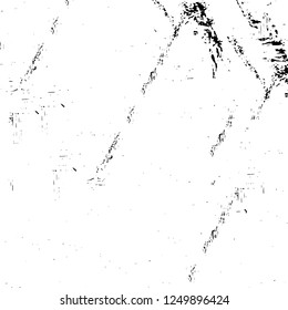 Grunge overlay layer. Abstract black and white vector background. Monochrome vintage surface with dirty pattern in cracks, spots, dots. Old painted wall in dark horror style design