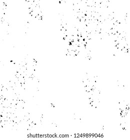 Grunge overlay layer. Abstract black and white vector background. Monochrome vintage surface with dirty pattern in cracks, spots, dots. Old painted wall in dark horror style design