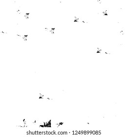 Grunge overlay layer. Abstract black and white vector background. Monochrome vintage surface with dirty pattern in cracks, spots, dots. Old painted wall in dark horror style design