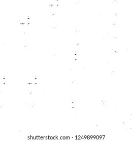 Grunge overlay layer. Abstract black and white vector background. Monochrome vintage surface with dirty pattern in cracks, spots, dots. Old painted wall in dark horror style design